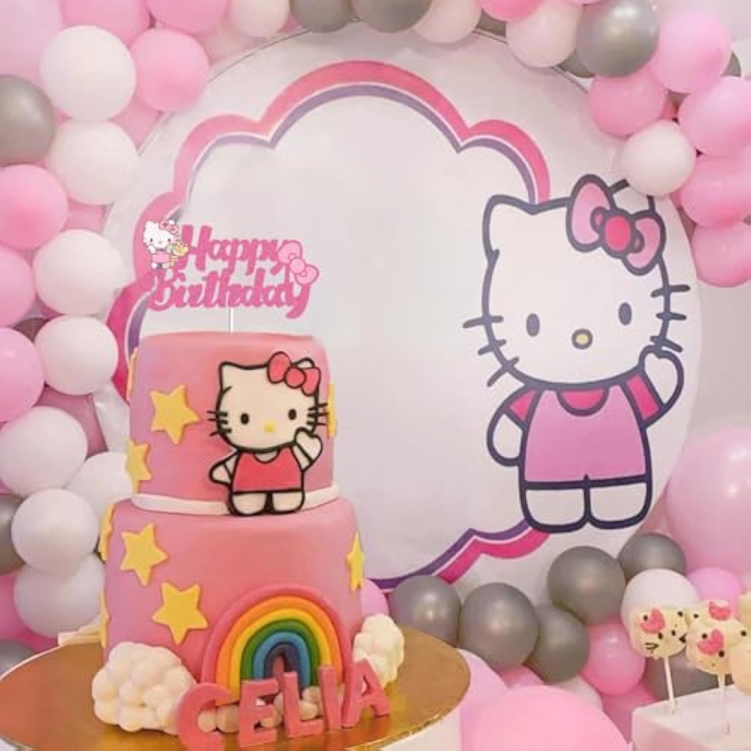 Cute Cartoon Cake Decorations Happy Birthday Cake Topper Party Supplies for Girls