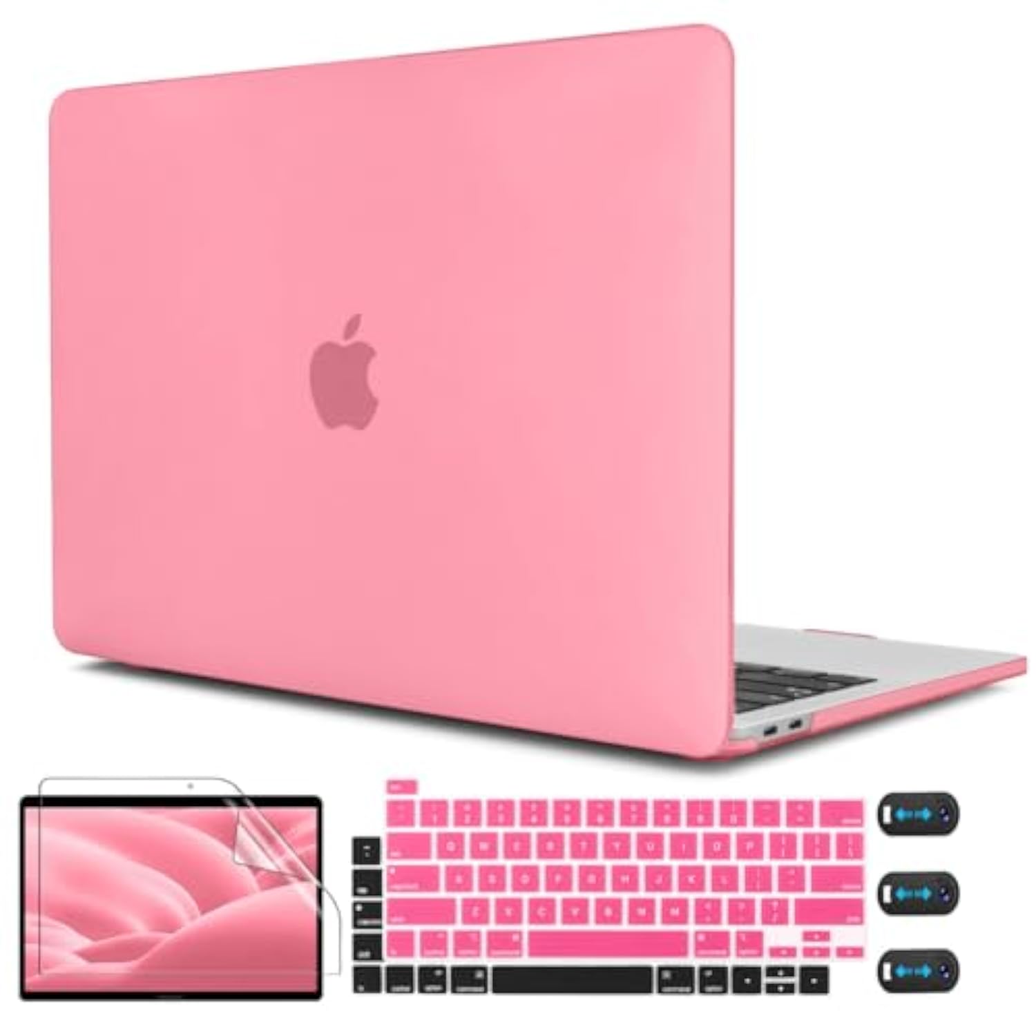 Case For Macbook Pro 13 Inch Pink A2338 A2251 A2289 Model, Plastic Cover With Keyboard Cover For 2025-2016 Macbook Pro 13" M2 M1, Matte Pink