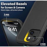 Heavy Duty Rugged Case for iPhone 12 and iPhone 12 Pro 6.1 Inch Black Dual Layer Protection