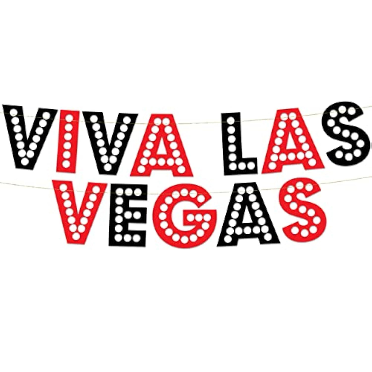 Viva Las Vegas Red And Black Glitter Banner - Las Vegas Bachelorette And Birthday Party Decorations, Favors, Supplies, And Ideas