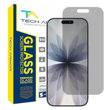 Tech Armor for iPhone 17 Screen Protector Privacy Glass 6.3 inch - Ballistic Tempered, Anti-Spy, Case Friendly, Easy Installation, Bubble Free, Touch Support, 1 Pack
