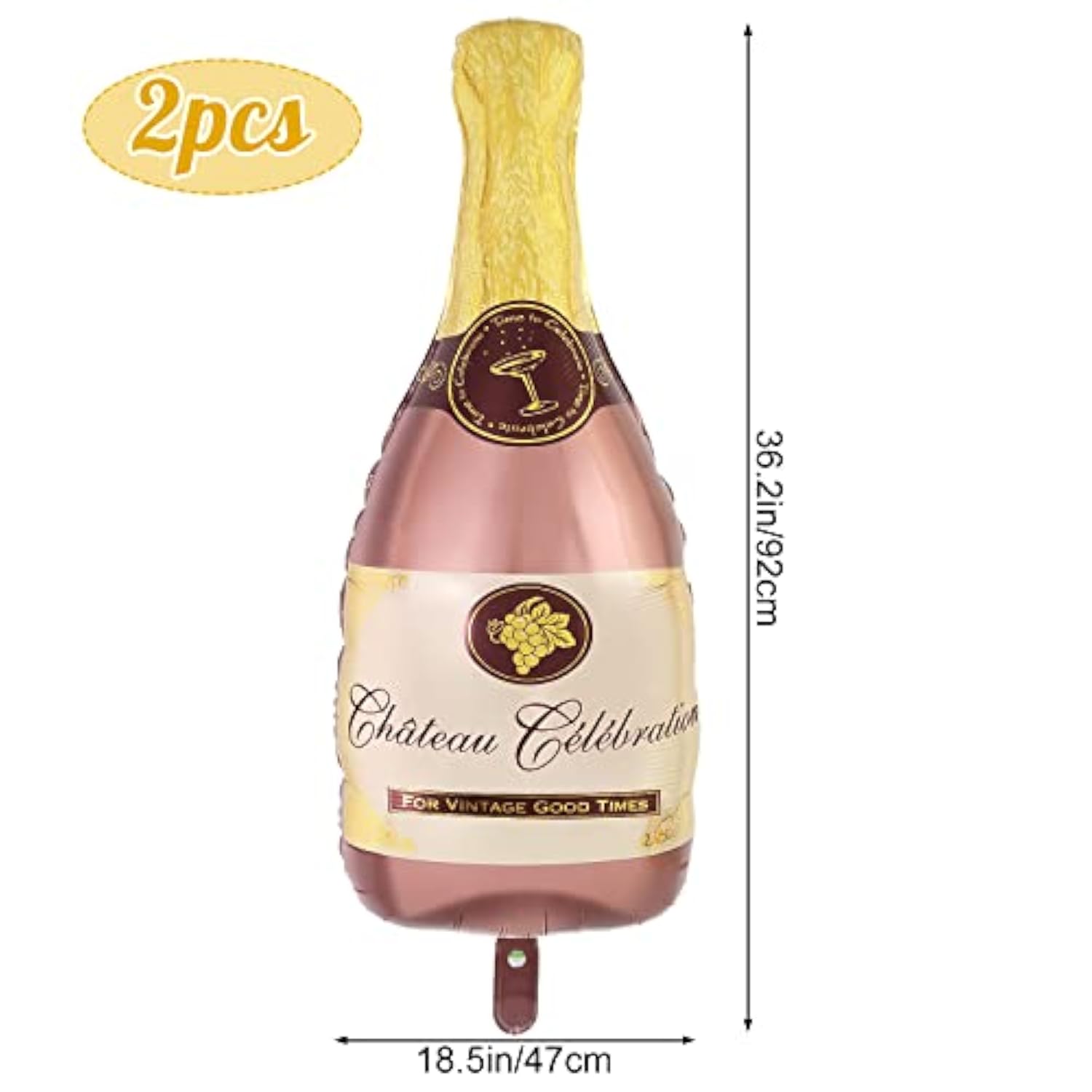 4 Pc Champagne Bottle & Glass Foil Balloons Large Mylar Party Decorations