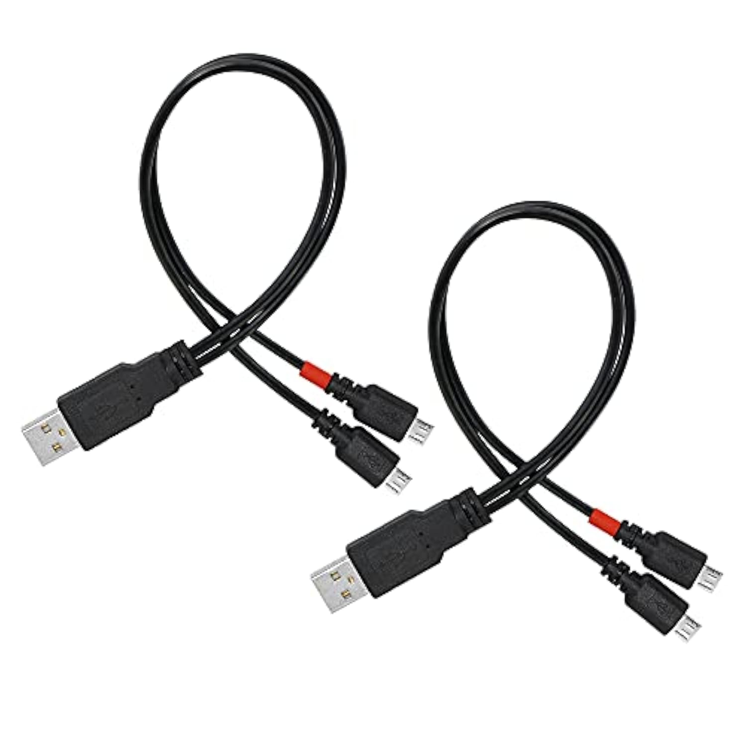 12 Inch Micro Usb Splitter Cable Usb 2.0 Type A Male To Dual Micro Usb Male Y