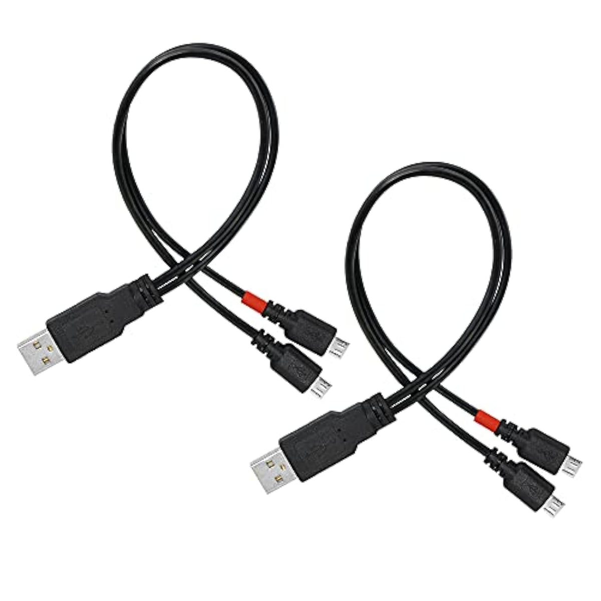 12 Inch Micro Usb Splitter Cable Usb 2.0 Type A Male To Dual Micro Usb Male Y