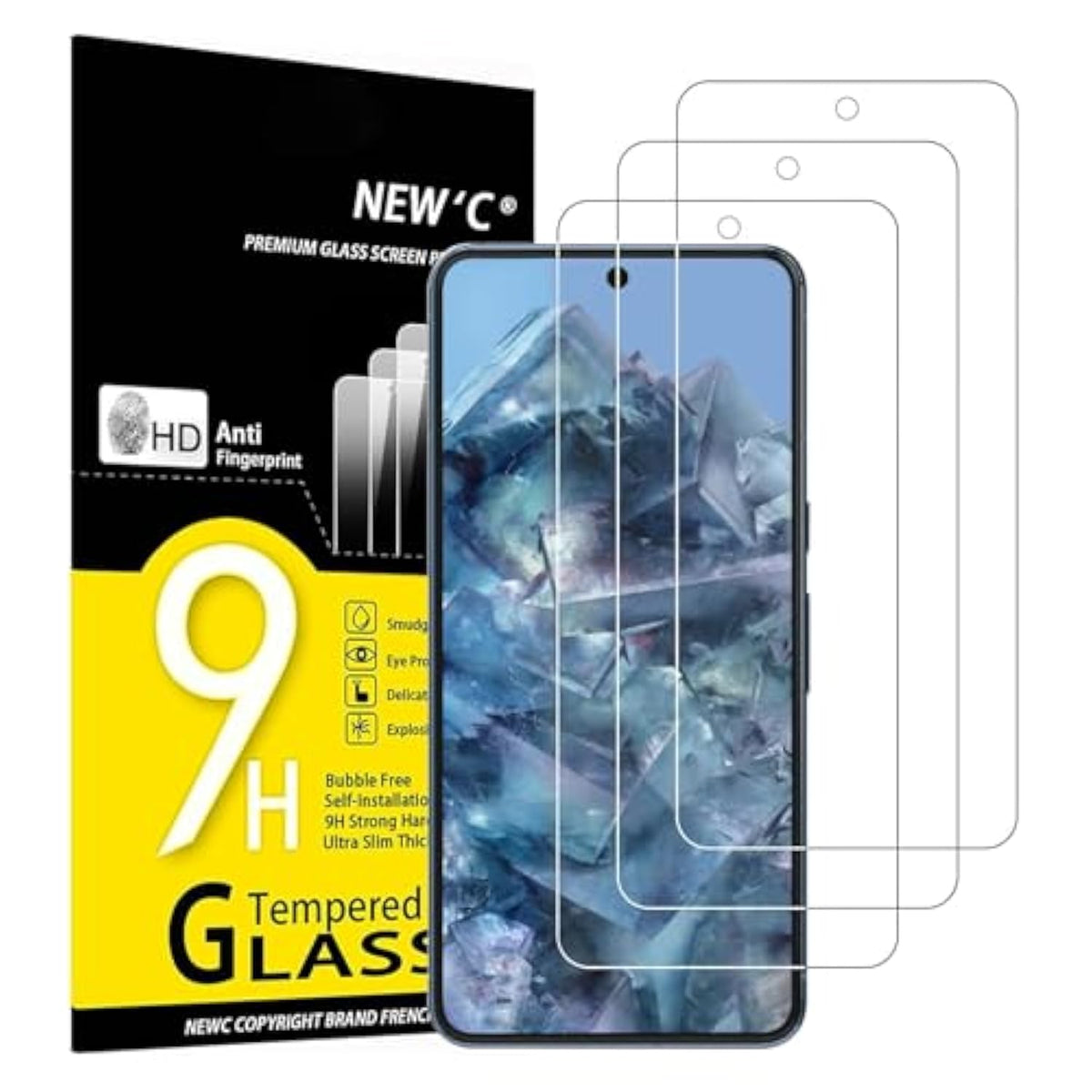 3-Pack Google Pixel 8 Pro Tempered Glass Screen Protector Anti-Scratch
