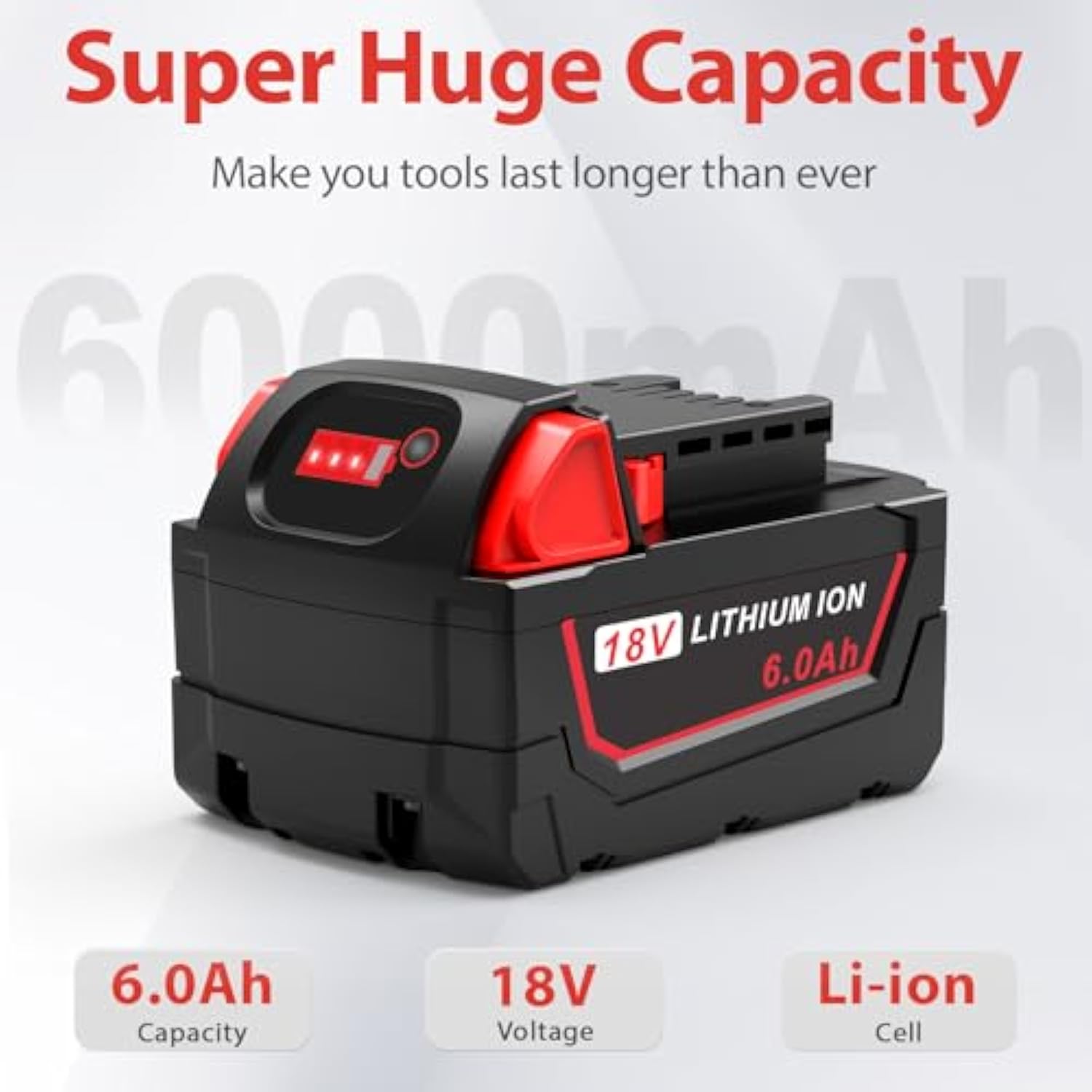 18V 6.0Ah Battery Rapid Charger Station Combo Kit - Replacement For Milwaukee M12-18 Power Tool Battery & Charger 4811-1862 4811-1852 4811-1840 4811-1830 4811-1811 4811-1815 4811-1820 4811-1841