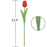 Artificial Tulips 10Pcs Real Touch Fake Tulips Pu Flower Arrangement Bouquets For Home Party Decoration (Red)