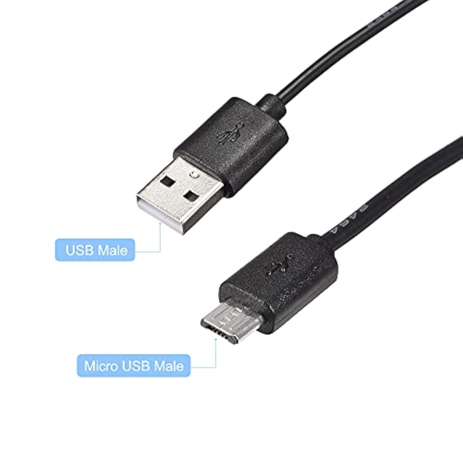 Usb Cable With On/Off Switch, Usb Male To Micro Usb Male Extension Cord 2M Bla