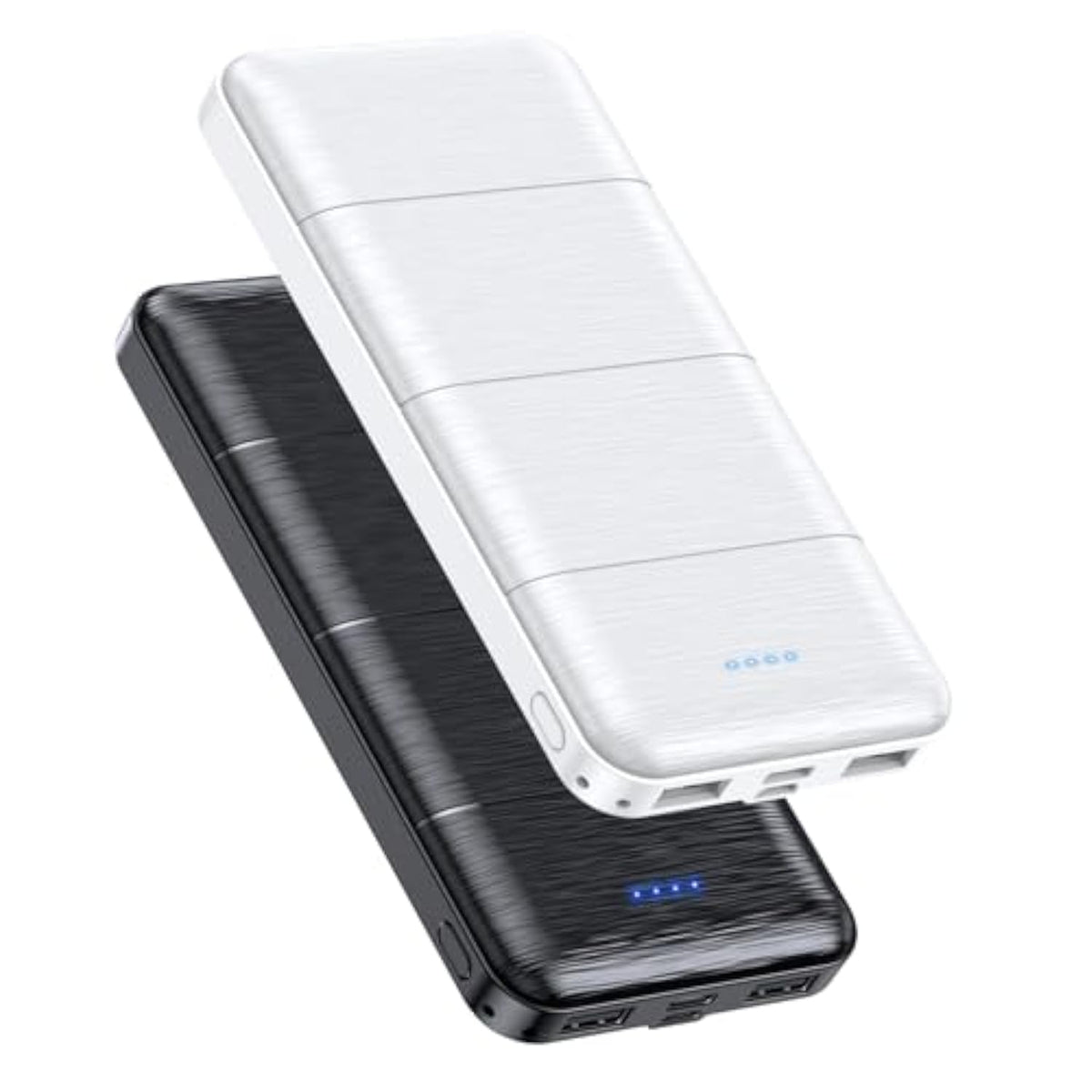 Portable Charger 2-Pack 15000Mah Power Bank Dual Usb And Type-C Output 5V3.1A Fast Charger Battery Pack For Iphone 16 15 14 13 12 X Samsung S24 S23 Google Ipad Etc (Light Black And White)