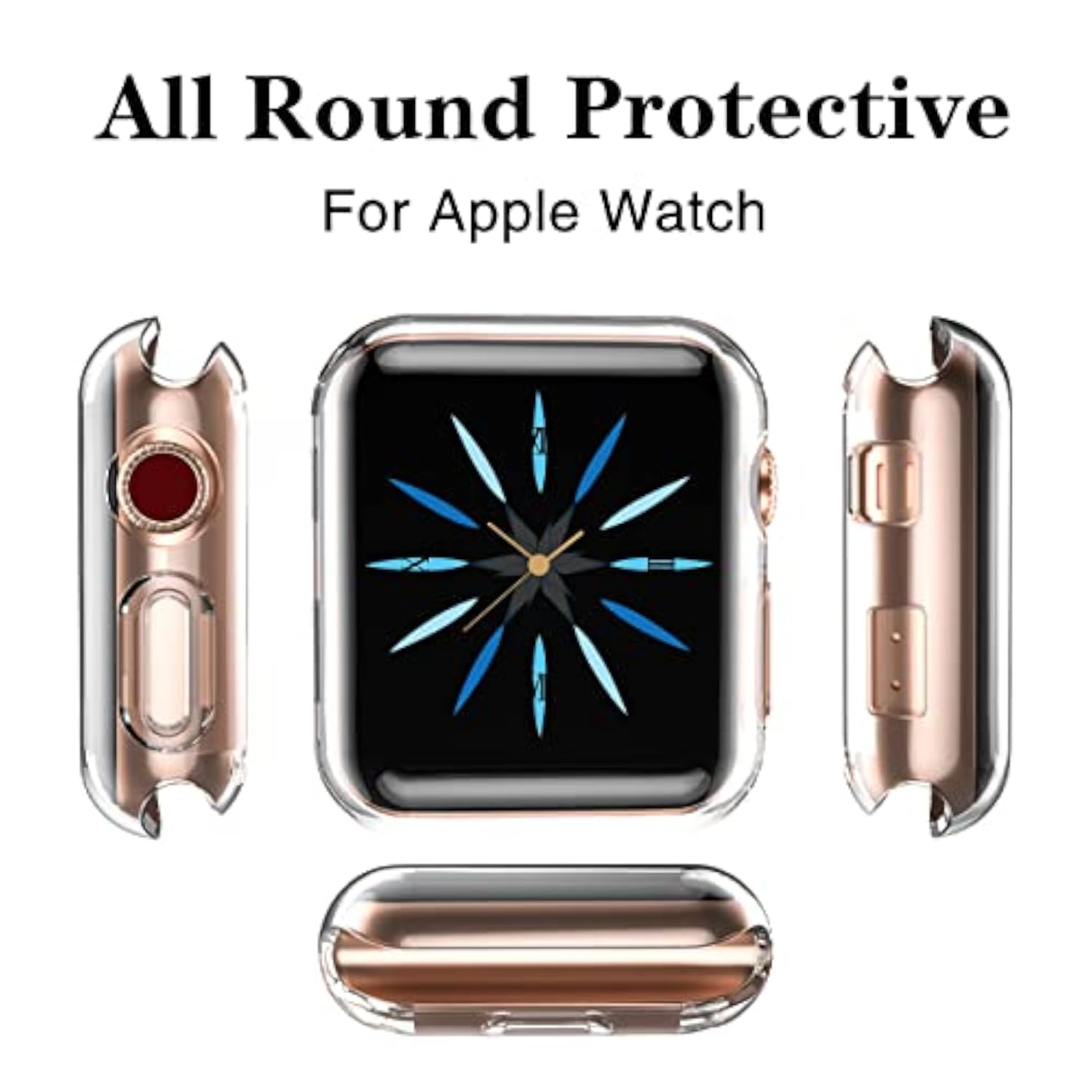 3 Pack Compatible with Apple Watch 38mm Case, Soft HD Screen Protector with TPU Bumper Protective Cover for iWatch Series 3/2/1 38mm (3 Clear)
