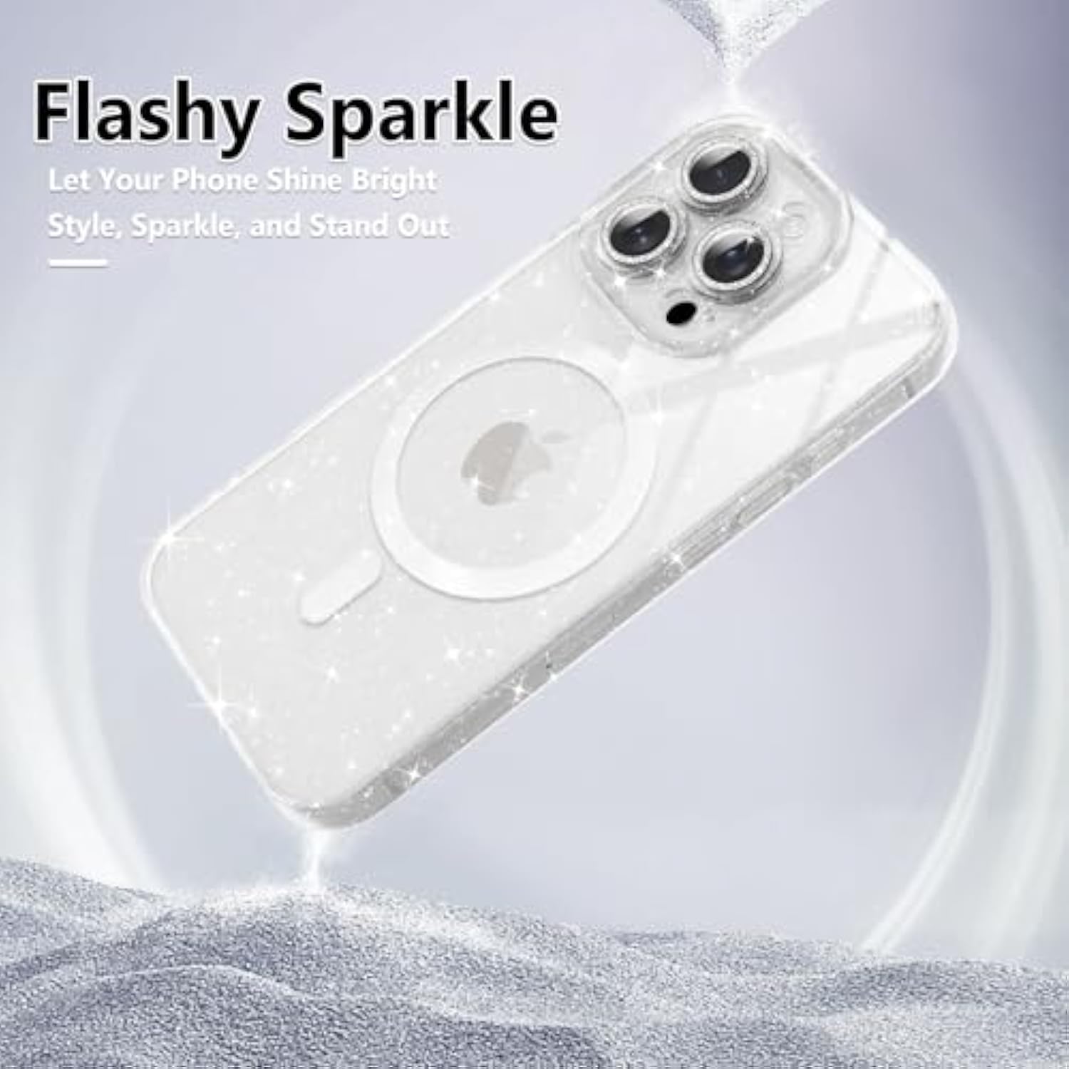For Iphone 13 Pro Case For Women Girls, Bling Sparkle Clear Magnetic Compatible With Magsafe Cute Full Camera Protection Glitter Soft Silicone Phone Case For Iphone 13 Pro,Glitter Clear