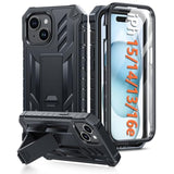 Iphone 15 Shockproof Case Dual Layer Military Grade Rugged 6.1 Inch Black