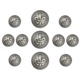Fleur De Lys Domed Metal Shank Buttons. Blazer Button Set. 3 Pcs Of 25