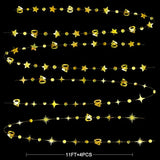 Gold 40Th Birthday Decorations Number 40 Circle Dot Twinkle Star Garland Metallic Hanging Streamer Bunting Banner Backdrop For Women Mens 40 Year Old Birthday Forty Anniversary Party Supplies