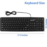 Foldable Silicone Usb Wired Standard Waterproof Rollup Keyboard For Pc Notebook Laptop, Full Size (Black)