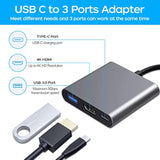 Usb C To Hdmi Multi-Port Adapter, Digital Av Multi-Port Adapter With 4K Hdmi &