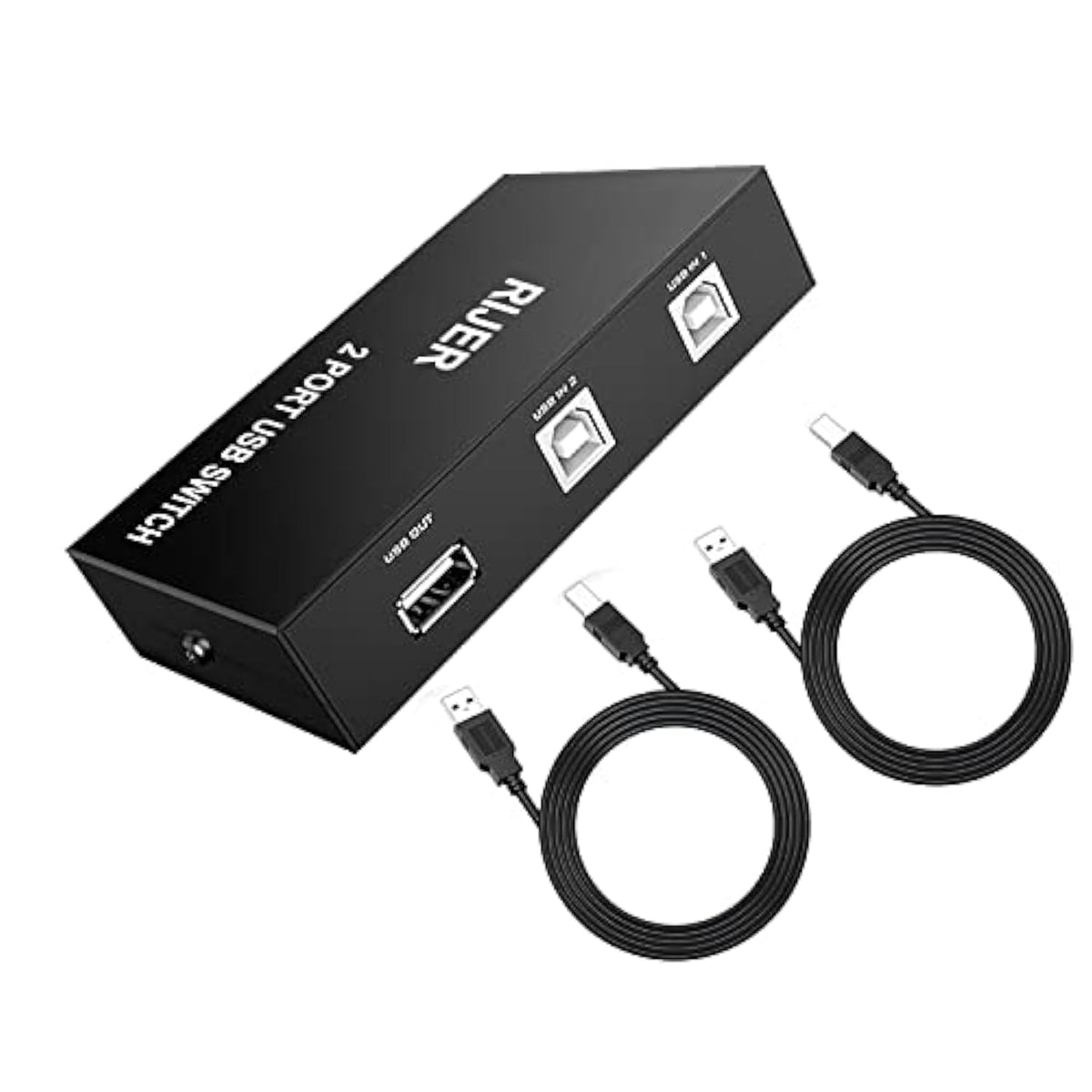 Printer Cable Splitter One Printer Two Computers, 2 Port Usb Switch, Usb 2.0 Manual Computer Printers Switch For Home Use With 2Pcs 6 Feet Print Cables Printer Cable Splitter