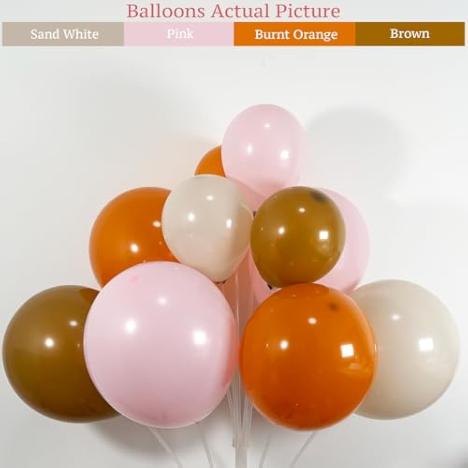 145 Pcs Fall Pink Pumpkin Balloon Arch Kit with Pink Sand White Orange Brown Balloons Decor