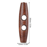 Sewing Wood Toggle Buttons, 50Pcs Toggle Buttons, 2 Holes Wood Buttons