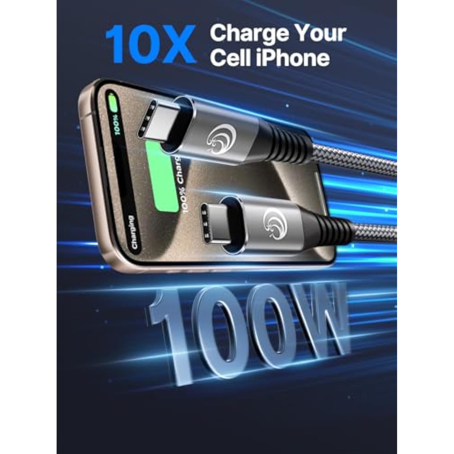 Usbc To Usbc 100W [10Ft/2 Pack] Usb C To Usb C Fast Charging Cable Braided C To C Charger Cord 5A For Macbook Pro/Air, Iphone 15 Pro Max Plus,Ipad Pro,Samsung Galaxy S24 Ultra S23,Pixel,Ps5,Switch