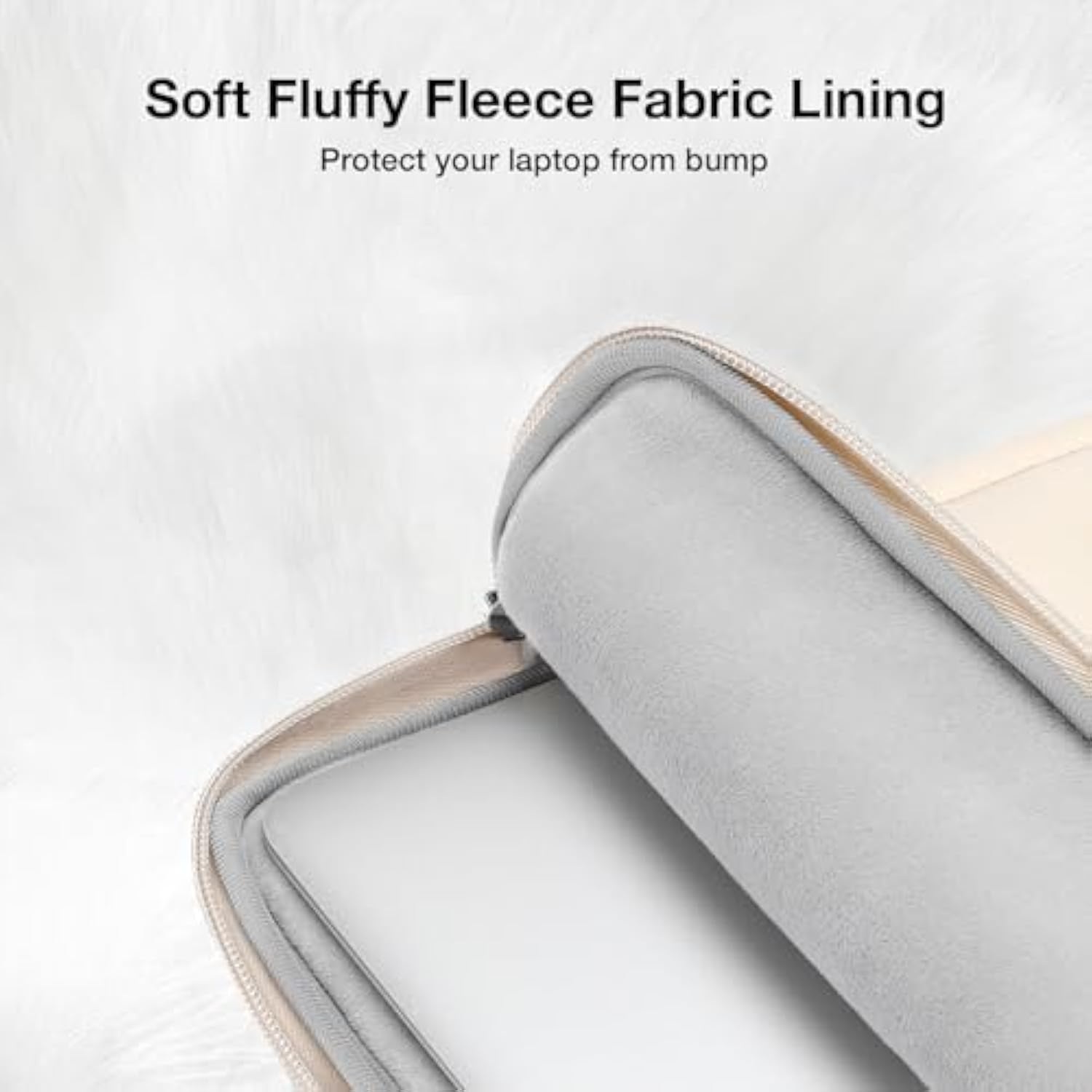 MOSISO Puffy Laptop Sleeve 13-13.3 inch, Compatible with MacBook Air 13 inch M3 M2 M1, Compatible with MacBook Pro 13/14 inch, Rectangle Quilted Carrying Case Laptop Cover for Women with Handle, Sand