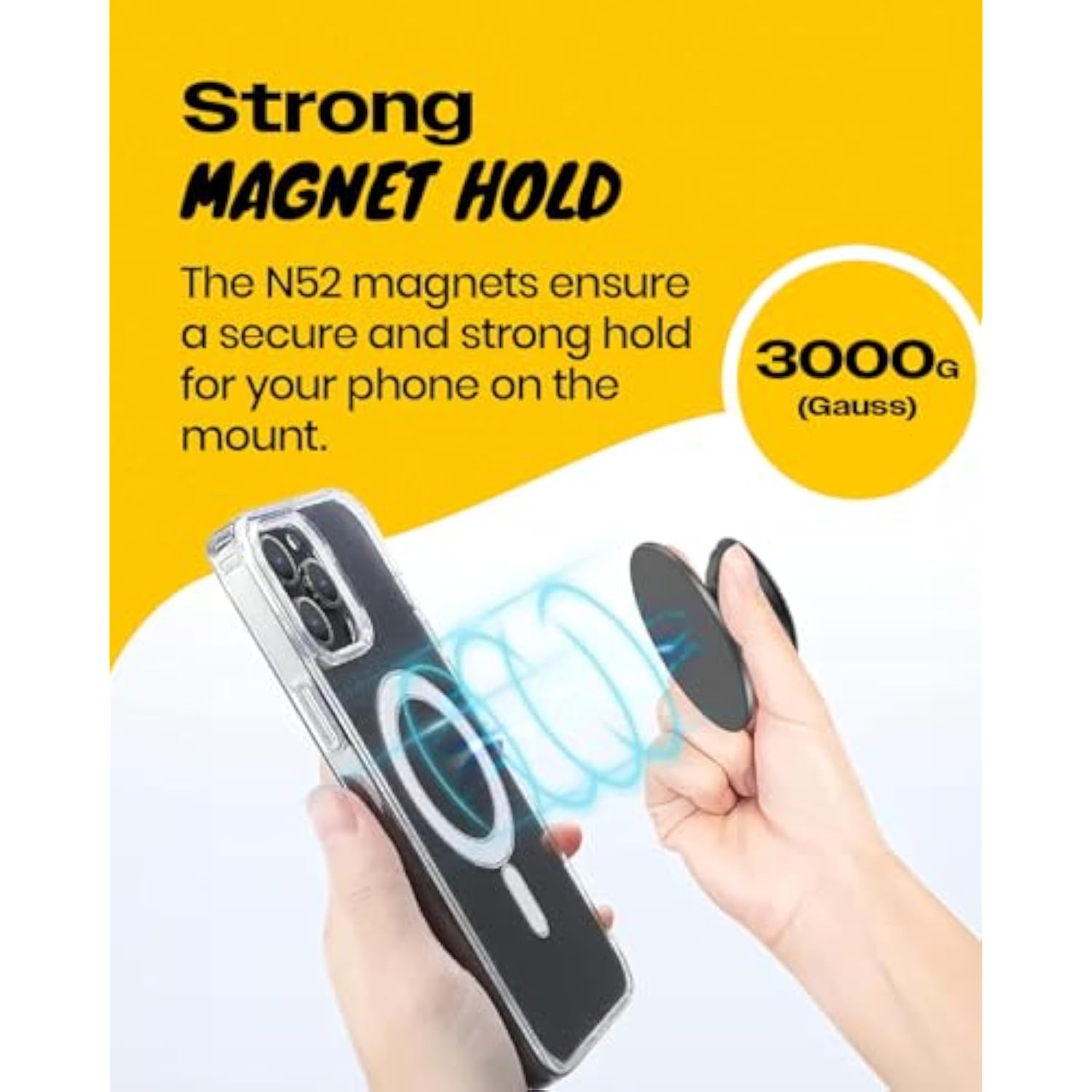 Cute Transparent Daisy Flower Phone Grip Stand Holder for MagSafe (White)