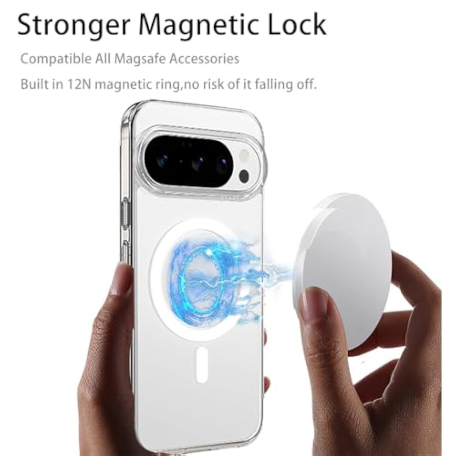 Magnetic Case For Google Pixel 10/Pixel 10 Pro,Compatible With Magsafe,Anti-Yellowing Cover,Transparent Screen Protector,Clear Case For Pixel 10/10 Pro,Crystal Clear