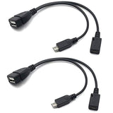 2-In-1 Micro Usb To Usb Adapter (Otg Cable + Power Cable) For Fire Stick, Playstation Classic And More - 2 Pack