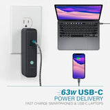 Wally Pro Portable Charger With Ac Wall Plug, 10,000Mah Power Bank Fast Charging 63W Usb-A & C Wall Charger, Travel Ready Battery Pack For Iphone Galaxy Pixel Macbook Ipad Airpod Laptop Tablet