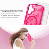For Iphone 16 Plus Case,Cute Butterfly Pattern Iphone 16 Plus Magnetic Case [Compatible With Magsafe] Translucent Matte Slim Women Girl Protective Cover For Iphone 16 Plus 6.7",Hot Pink
