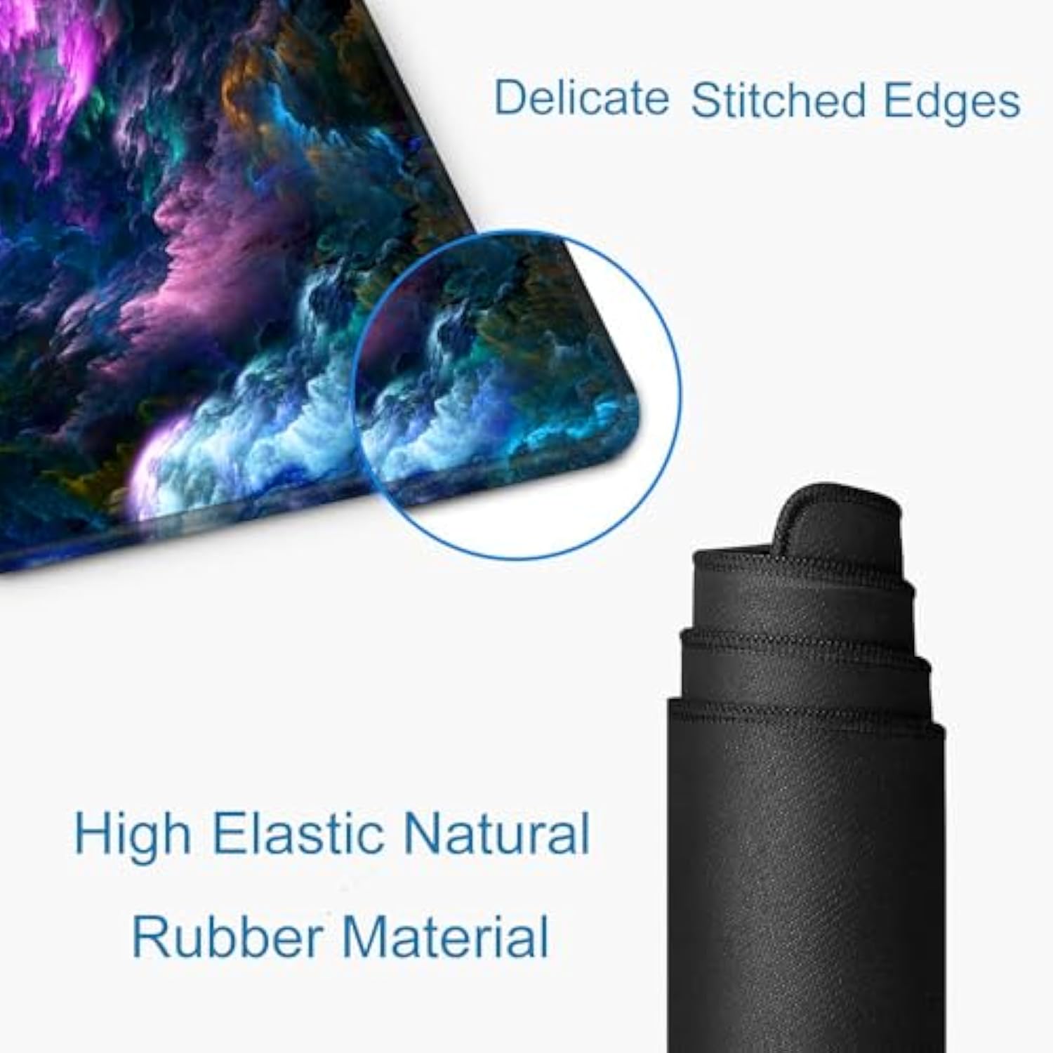 Gaming Mouse Pad, Large Nonslip Rubber Base Mousepad, Keyboard Mouse Mat, Desk Pad With Stitched Edges, 31.5X11.8Inch, Dazzling Galaxy