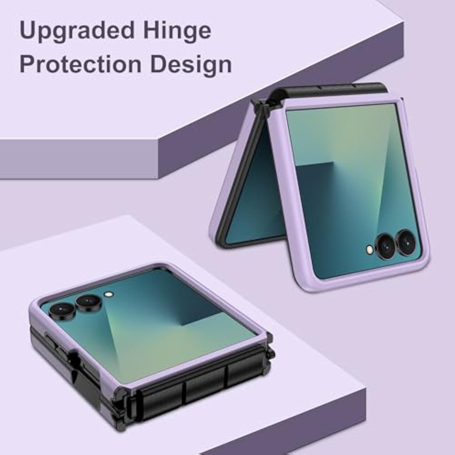 For Samsung Galaxy Z Flip 7 Case Hinge Protection Full Body Military Grade Cover Anti-Scratches Shockproof Hard Pc Ultra-Thin Phone Cover For Galaxy Z Flip 7, Purple