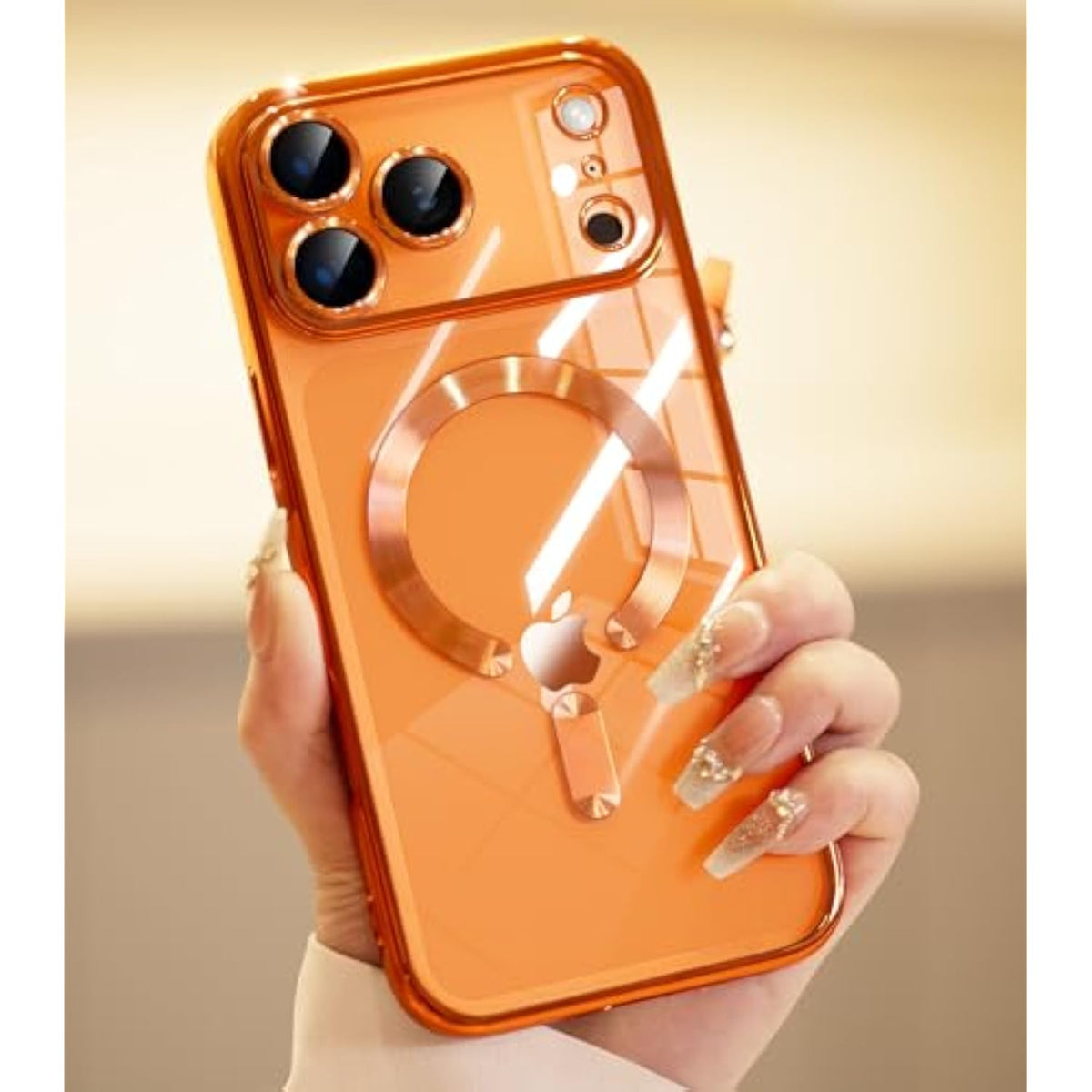 For Iphone 17 Pro Max Case With 1X Screen Protector, [Compatible With Magsafe] [Integrated Camera Protection], Non Yellowing Slim Cute Women Girly Cover For Iphone 17 Pro Max, Cosmic Orange