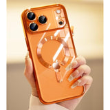 For Iphone 17 Pro Max Case With 1X Screen Protector, [Compatible With Magsafe] [Integrated Camera Protection], Non Yellowing Slim Cute Women Girly Cover For Iphone 17 Pro Max, Cosmic Orange