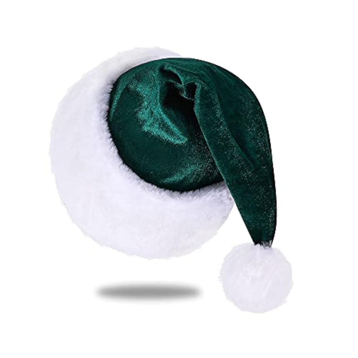 Santa Hat, Santa Hats For Adults, Unisex Velvet Comfort Green Christmas Hat Hats Extra Thicken Classic Plush For Christmas New Year Festive Holiday Party Supplies