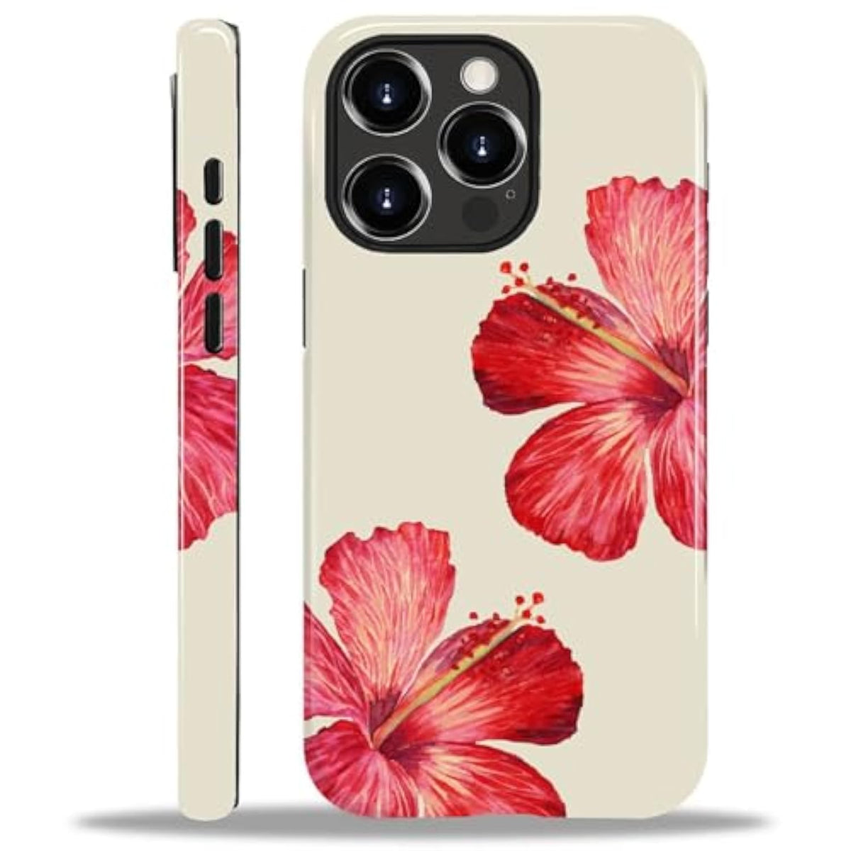 For Iphone 14 Pro Max Case [Compatible With Magsafe] Pattern Design For Women Girls Hybrid 2 Layer Hard Shell Silicone Protective Magnetic Cover,C Tropical Hibiscus Flower
