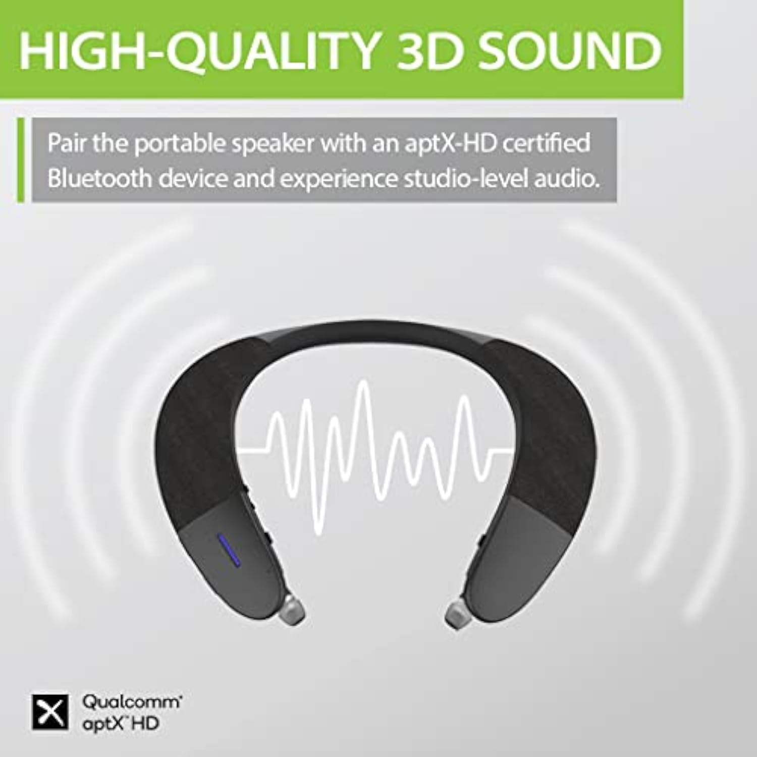 Avantree Torus Wearable Wireless Neck Speaker, Bluetooth 5.0, aptX HD, Low Latency, Personal Neckband Speakers with Retractable Earbuds, Superb Audio Quality, 3D Surround Stereo for Music TV (NB05)