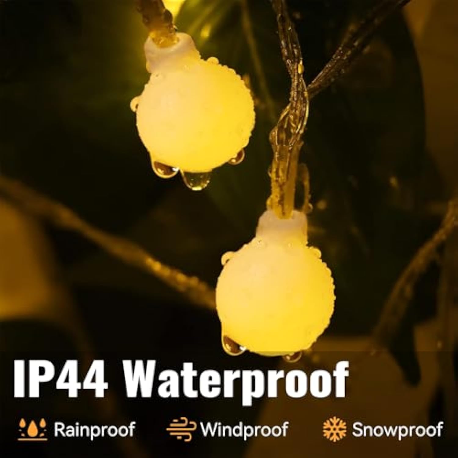 33Ft 100 Leds Battery Operated String Lights Globe Fairy Lights With Remote Control For Outdoor/Indoor, Tent, Camping, B
