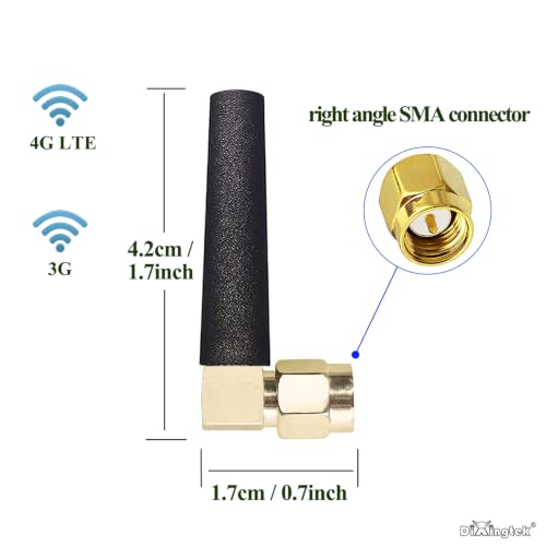 2-Pack Mini Gsm 3G 4G Lte Right Angle Sma Male Antenna, Compatible With Router Hunting Game Camera Network Card Ip Camera Video Security Camera Cellular Camera Vehicle Iot 4G Antenna