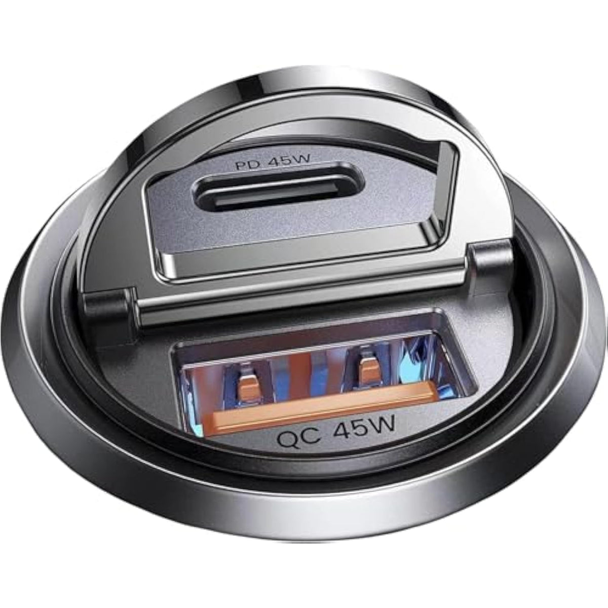 90W Usb C Car Charger Fast Charging,[Invisible Design] All Metal Car Charger Usb C Pd45W+Qc3.0 Dual Port Cigarette Lighter Car Adapter For Iphone 16 Pro Max Plus 15 14 Ipad Samsungs25 S24 Ultra