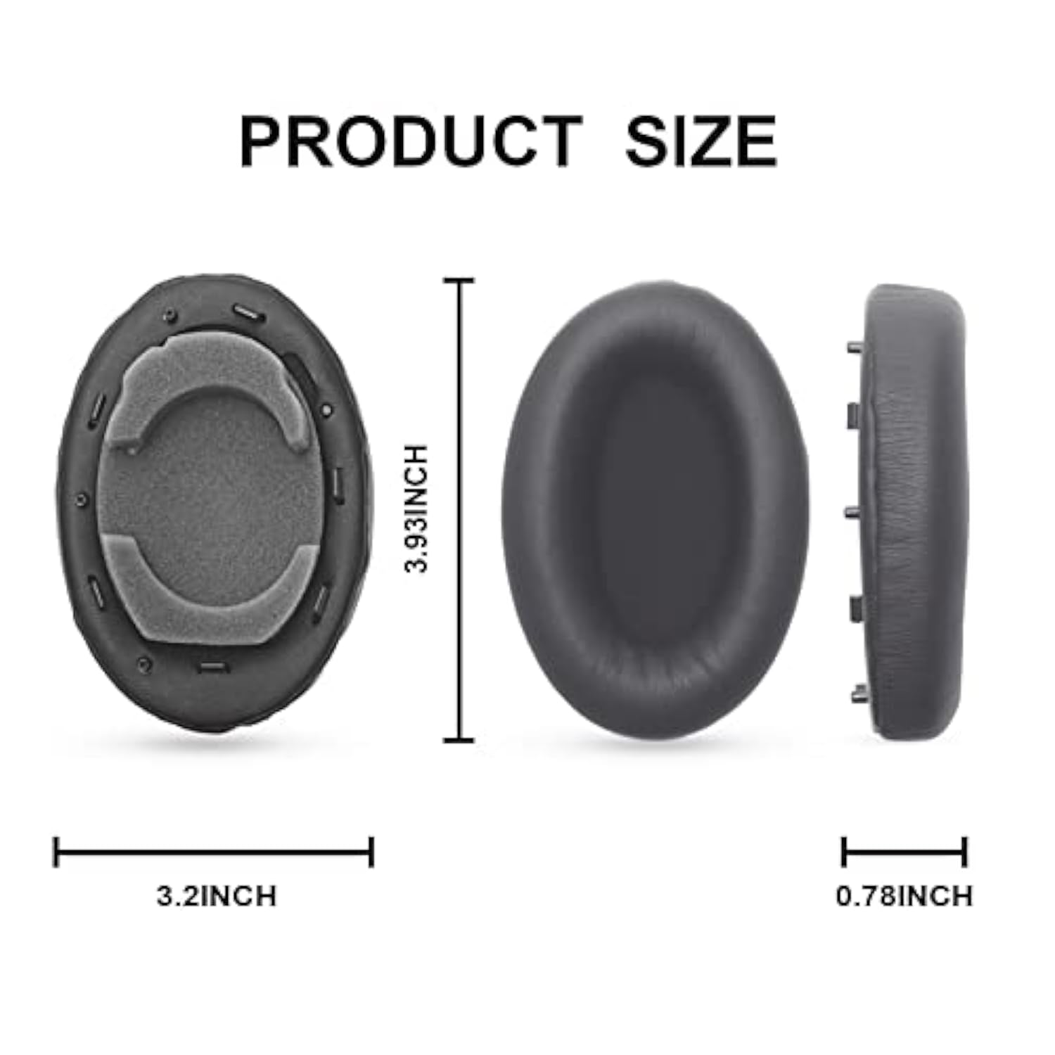 Wh-1000Xm3 Earpads, Wh1000Xm3 Ear Pads/Ear Cushion/Ear Cover Replacement Compatible With Sony Wh-1000Xm3 Headphone, With Softer Protein Leather, Noise Isolation Memory Foam