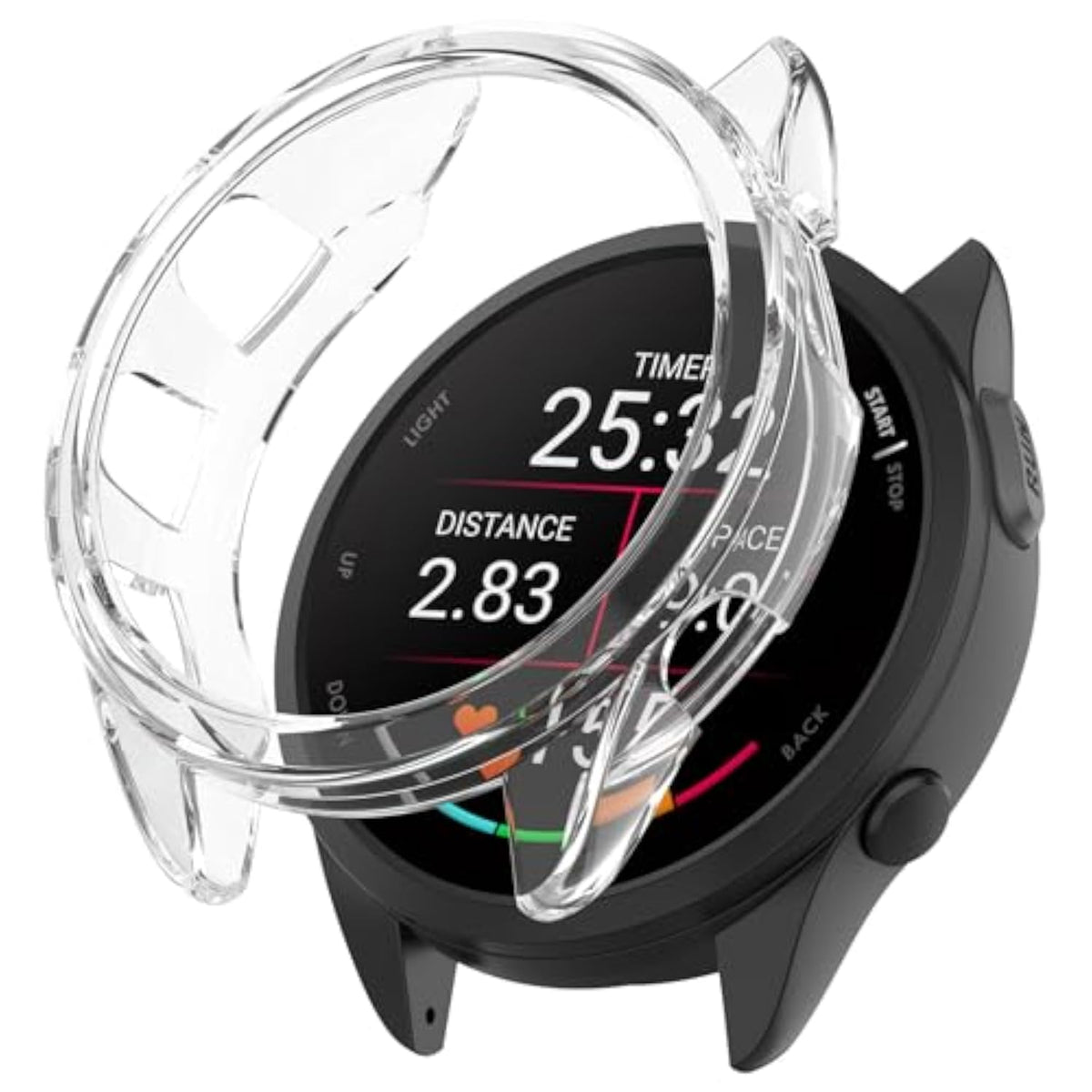Garmin Forerunner 165/165 Music Smart Watch TPU Case with Soft Frame Protective Cover
