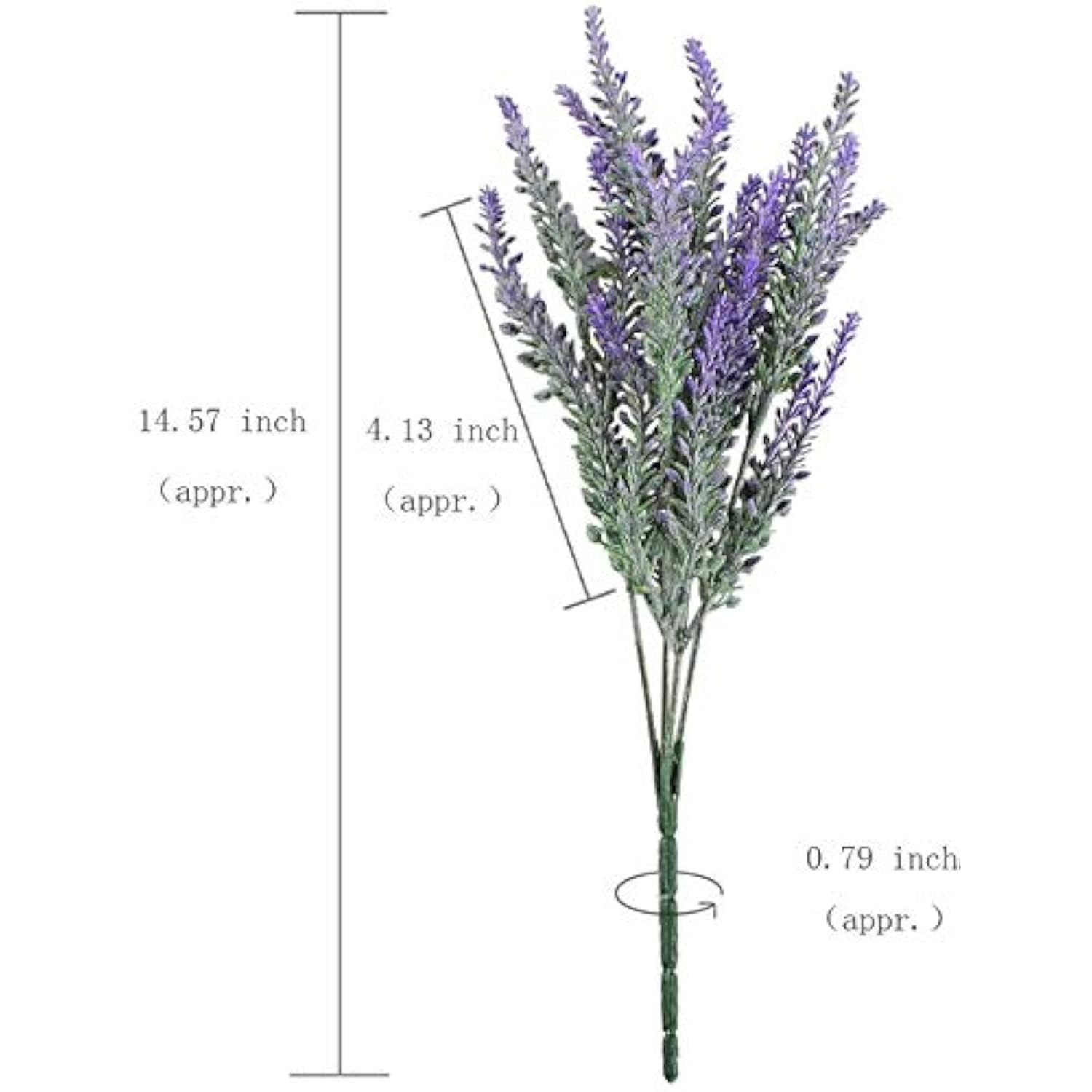 4Pcs Artificial Flowers Fake Lavender Faux Purple Flocked Plastic Flowers Plants For Home Wedding Kitchen Garden Patio Window Box Office Table Centerpieces Indoor Outdoor Décor