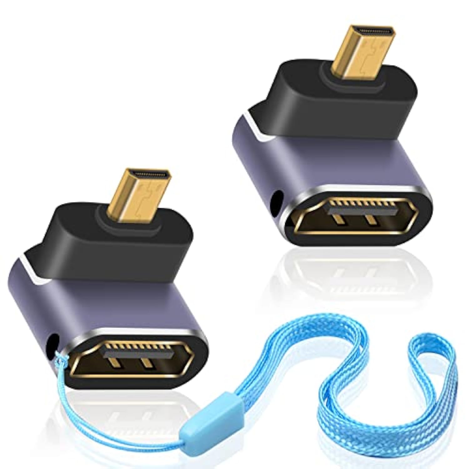 90 Degree Micro Hdmi To Hdmi Adapter 8K, 48Gbps Left Angle Micro Hdmi Male To