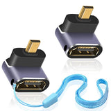 90 Degree Micro Hdmi To Hdmi Adapter 8K, 48Gbps Left Angle Micro Hdmi Male To
