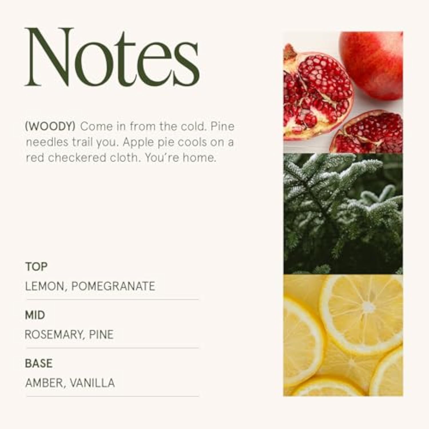 Christmas Candles, Pine & Pomegranate Candle -Lemon, Pomegranate & Pine | 6 Oz Natural Soy Wax | 40 Hours Clean Burn | Gift-Ready For Hosts, Gatherings | Elegant Home Décor