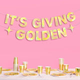 It's Giving Golden Banner Gold Foil 6Ft Birthday Bachelorette Metallic Decorations