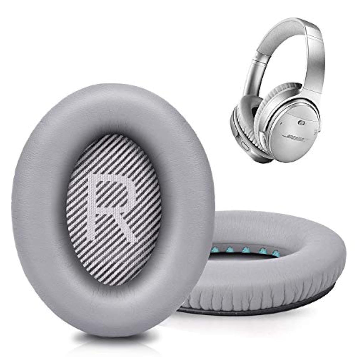 Premium Replacement Ear Pads For Bose Qc35 & Qc35Ii Headphones Made By - Comfortable Adaptive Memory Foam And Extra Durable - Fits Quietcomfort 35 & 35Ii / Soundlink 1&2 Ae?Over-Ear? (Silver)