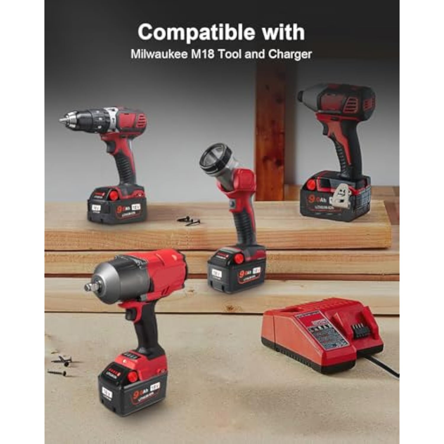 9.0 Ah Replacement For Milwaukee M - 18 Battery (9.0Ah-2P)