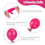 65 Pcs Hot Pink Balloons 12 Inch Magenta Confetti Girls Party Decorations